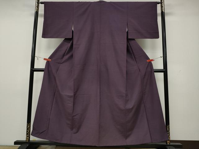 平和屋着物●上質な紬 滅紫色 正絹 逸品 CAAX4624ut