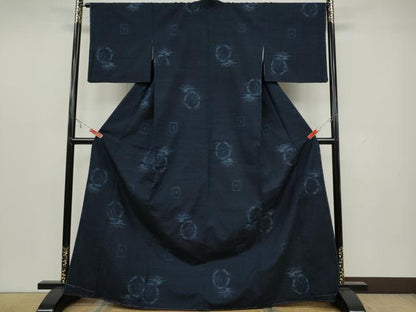 平和屋着物●上質な紬 笹竹花丸文 正絹 逸品 未使用 CAAX4639ut