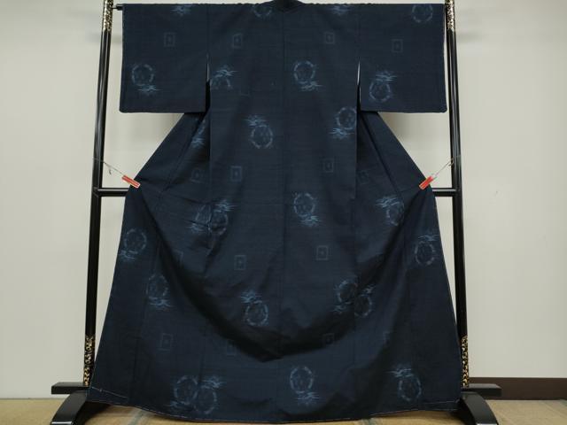 平和屋着物●上質な紬 笹竹花丸文 正絹 逸品 未使用 CAAX4639ut