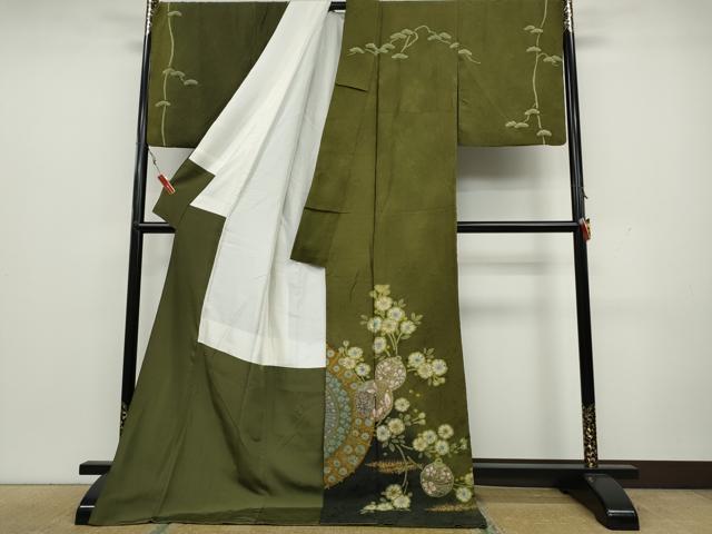 平和屋着物●訪問着　鈴花蝶文　暈し染め　金彩　正絹　逸品　CAAX4657ut