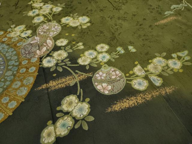 平和屋着物●訪問着　鈴花蝶文　暈し染め　金彩　正絹　逸品　CAAX4657ut