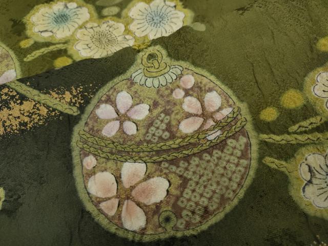 平和屋着物●訪問着　鈴花蝶文　暈し染め　金彩　正絹　逸品　CAAX4657ut