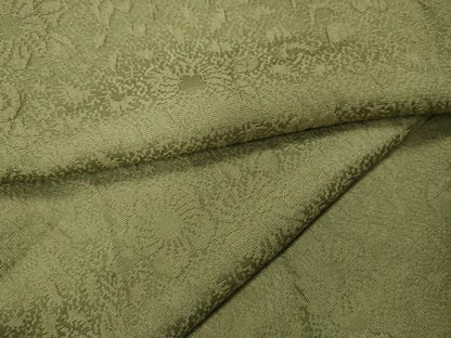平和屋着物●上質な色無地　辻が花地紋　黄海松茶色　正絹　逸品　CAAX4678ut