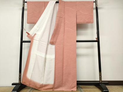 平和屋着物●上質な色無地　流線花地紋　東雲色　正絹　逸品　未使用　CAAX4680ut