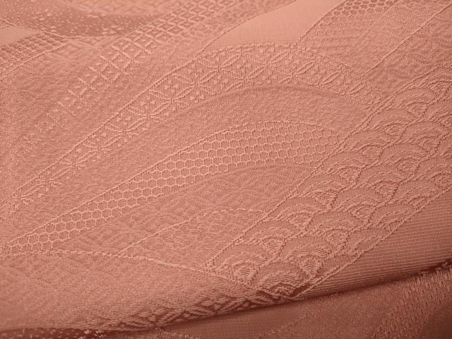平和屋着物●上質な色無地　流線花地紋　東雲色　正絹　逸品　未使用　CAAX4680ut