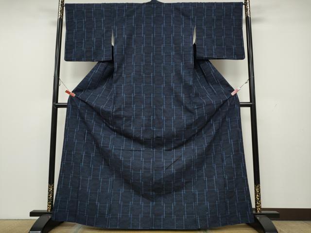 平和屋着物●上質な紬 格子松花文 正絹 逸品 CAAX4689ut