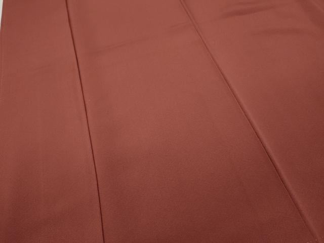 平和屋着物●上質な色無地 甚三紅色 反端付き 正絹 逸品 CAAX4694ut