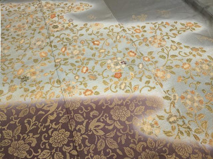 平和屋着物●訪問着 駒刺繍 更紗花唐草文 暈し染め 金彩 正絹 逸品 CAAX4699ut