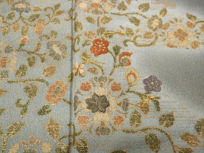 平和屋着物●訪問着 駒刺繍 更紗花唐草文 暈し染め 金彩 正絹 逸品 CAAX4699ut