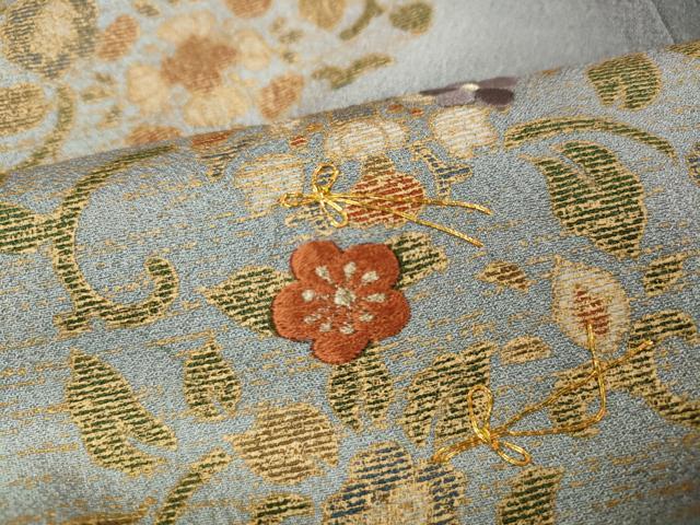 平和屋着物●訪問着 駒刺繍 更紗花唐草文 暈し染め 金彩 正絹 逸品 CAAX4699ut