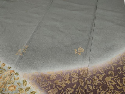平和屋着物●訪問着 駒刺繍 更紗花唐草文 暈し染め 金彩 正絹 逸品 CAAX4699ut