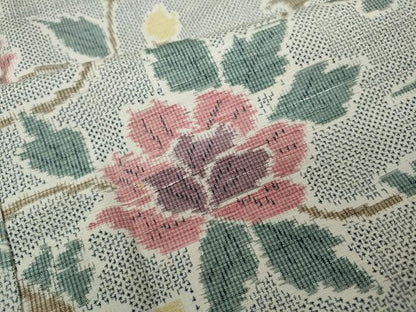 平和屋着物●上質な紬 更紗花唐草文 正絹 逸品 CAAX4704ut