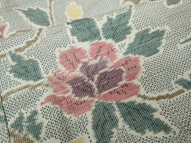 平和屋着物●上質な紬 更紗花唐草文 正絹 逸品 CAAX4704ut