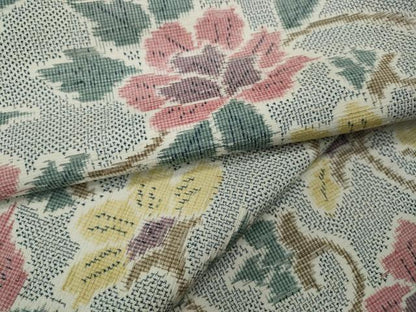 平和屋着物●上質な紬 更紗花唐草文 正絹 逸品 CAAX4704ut