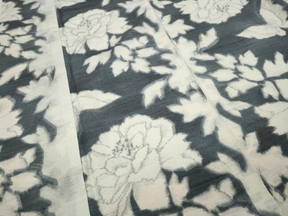 平和屋着物●上質な紬　花蝶文　正絹　逸品　CAAX4705ut