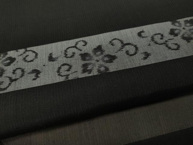 平和屋着物●上質な紬 横段花唐草文 正絹 逸品 CAAX4707ut