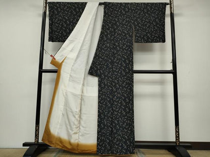 平和屋着物●上質な小紋 泊散らし 黒地 正絹 逸品 CAAX4716ut