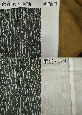 平和屋着物●上質な小紋 紬地 型染め 吉祥文 正絹 逸品 CAAX4718ut