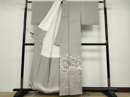 平和屋着物●豪華色留袖　流水風景草花文　暈し染め　金彩　正絹　逸品　CAAX4720ut