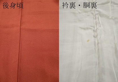 平和屋着物●上質な色無地　赤丹色　小田急百貨店扱い　正絹　逸品　CAAX4731ut