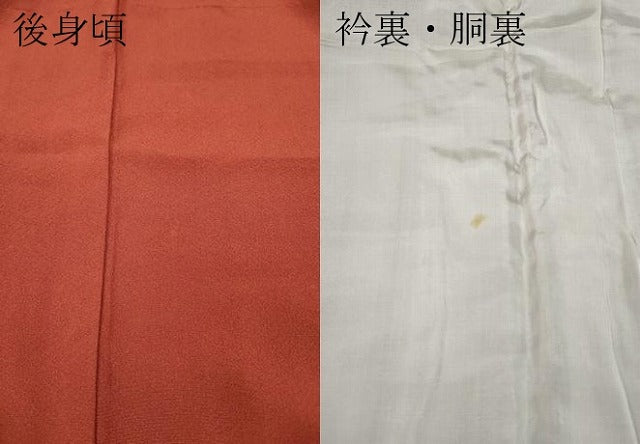平和屋着物●上質な色無地　赤丹色　小田急百貨店扱い　正絹　逸品　CAAX4731ut