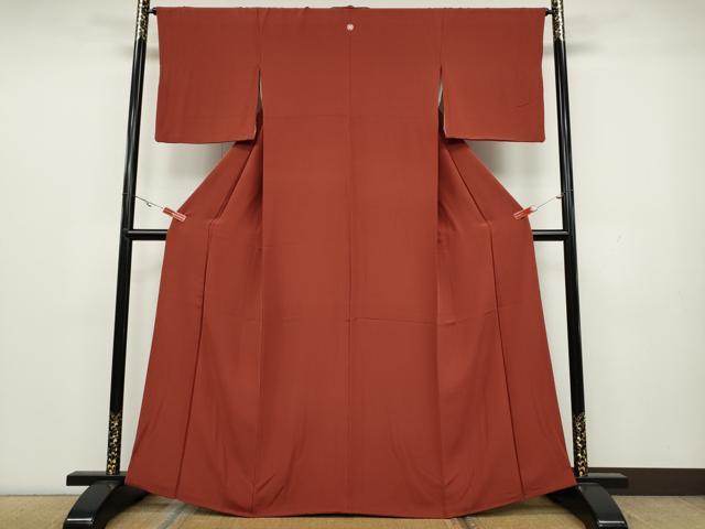 平和屋着物●上質な色無地　赤丹色　小田急百貨店扱い　正絹　逸品　CAAX4731ut