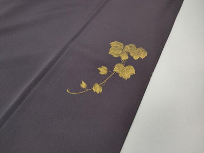 平和屋着物●訪問着 作家物 手描き 竹屋町刺繍 流水蔦の葉文 金彩 正絹 逸品 CAAX4737ut