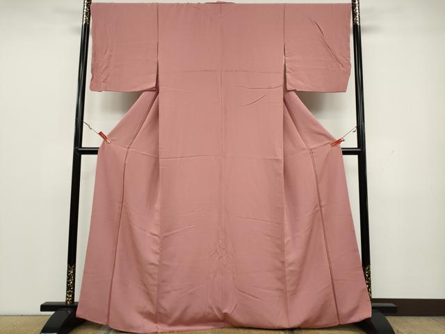 平和屋着物●上質な色無地　薄紅色　正絹　逸品　CAAX4742ut