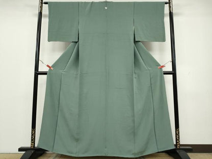 平和屋着物●上質な色無地 利休鼠色 正絹 逸品 CAAX4743ut