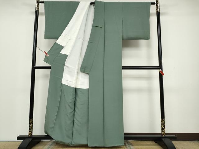 平和屋着物●上質な色無地 利休鼠色 正絹 逸品 CAAX4743ut