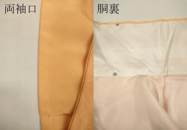 平和屋着物●上質な色無地 花唐草地紋 杏色 正絹 逸品 CAAX4745ut