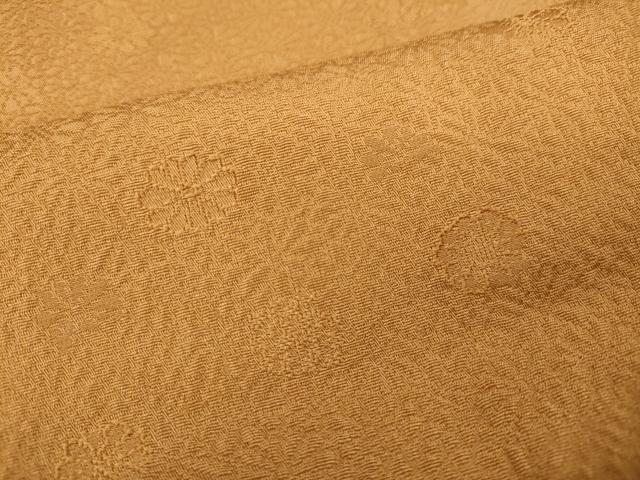 平和屋着物●上質な色無地 舞花地紋 柑子色 伊勢丹扱い 正絹 逸品 CAAX4749ut