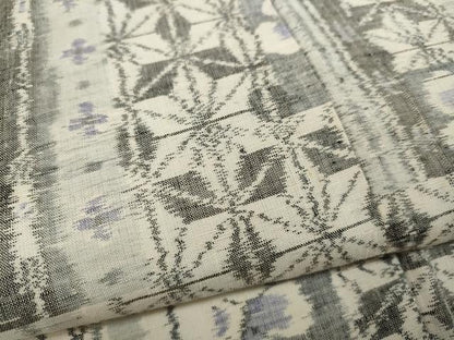 平和屋着物●上質な紬 短冊重ね麻の葉花唐草文 正絹 逸品 CAAX4767ut