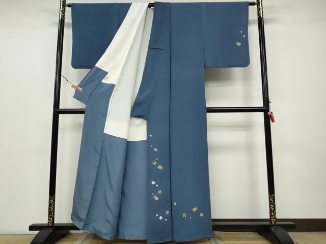 平和屋着物●訪問着 万寿菊 舞葉文 金彩 鬼しぼ縮緬 正絹 逸品 CAAX4771ut
