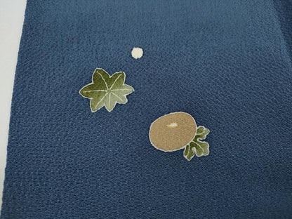 平和屋着物●訪問着 万寿菊 舞葉文 金彩 鬼しぼ縮緬 正絹 逸品 CAAX4771ut