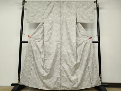 平和屋着物●本場大島紬　白大島　7マルキ　麻の葉文様　高島屋扱い　正絹　逸品　CAAX4776ut