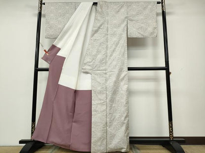 平和屋着物●本場大島紬　白大島　7マルキ　麻の葉文様　高島屋扱い　正絹　逸品　CAAX4776ut