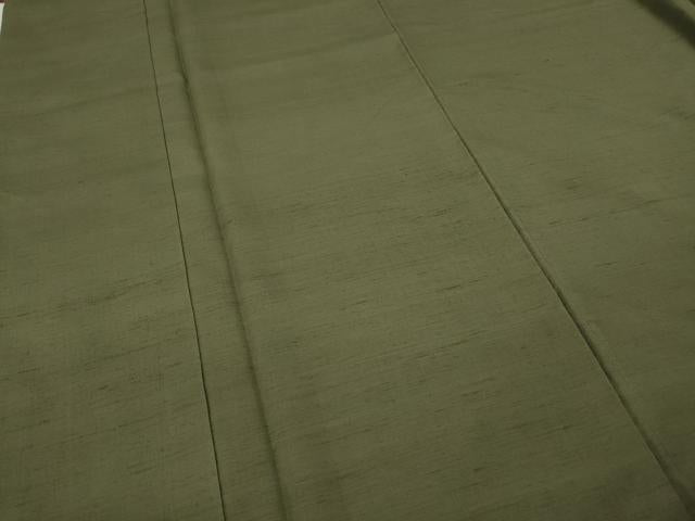 平和屋着物●上質な紬 鶸茶色 正絹 逸品 未使用 CAAX4777ut