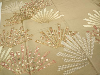 平和屋着物●豪華色留袖 駒刺繍 吉祥花文 金彩 正絹 逸品 CAAX4784ut