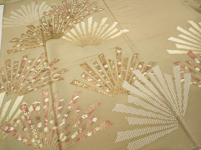 平和屋着物●豪華色留袖 駒刺繍 吉祥花文 金彩 正絹 逸品 CAAX4784ut