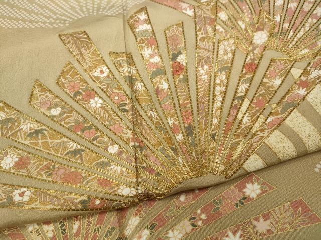 平和屋着物●豪華色留袖 駒刺繍 吉祥花文 金彩 正絹 逸品 CAAX4784ut