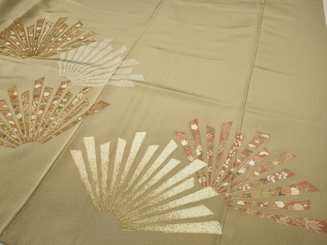 平和屋着物●豪華色留袖 駒刺繍 吉祥花文 金彩 正絹 逸品 CAAX4784ut