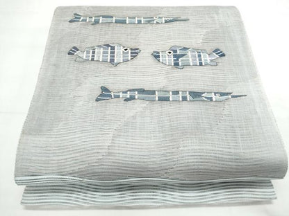 平和屋着物＊夏物 絽綴れ 八寸名古屋帯 魚 正絹 逸品 CAAX4846th