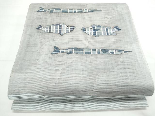 平和屋着物＊夏物 絽綴れ 八寸名古屋帯 魚 正絹 逸品 CAAX4846th