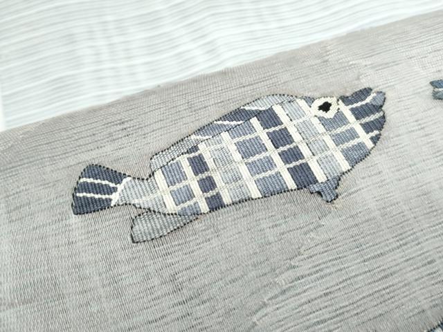 平和屋着物＊夏物 絽綴れ 八寸名古屋帯 魚 正絹 逸品 CAAX4846th
