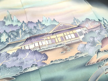 平和屋着物■豪華黒留袖　風景文　暈し染め　金彩　正絹　逸品　CAAX4957th