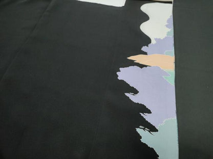 平和屋着物■豪華黒留袖　風景文　暈し染め　金彩　正絹　逸品　CAAX4957th