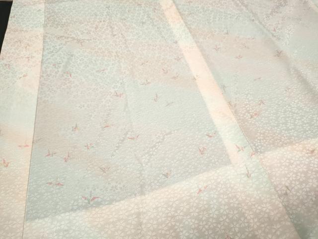 平和屋着物■長襦袢　無双仕立て　折り鶴　暈し染め　正絹　逸品　CAAX4976th