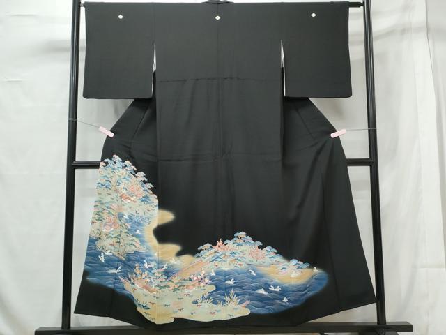 平和屋着物■豪華黒留袖　風景文　暈し染め　金彩　正絹　逸品　CAAX4981th