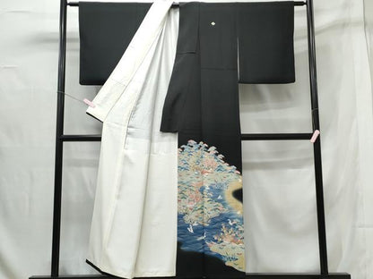 平和屋着物■豪華黒留袖　風景文　暈し染め　金彩　正絹　逸品　CAAX4981th